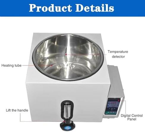 Stainless Steel Thermostatic Water Bath, PID Controlled Heater for Chemistry & Biology, 2L Digital Heating Device, Adjustable up to 250℃, Lab Equipment in Saudi Arabia