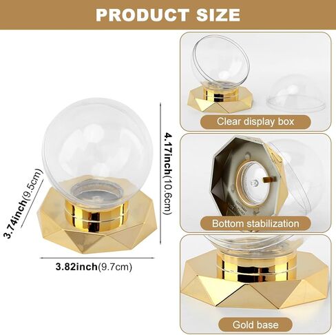 Baseball Display Case,Round Clear Baseball Holder with Gold Base,Baseball Stand Box for Single Ball,Durable Plastic Memorabilia Display Case for Baseball in Saudi Arabia