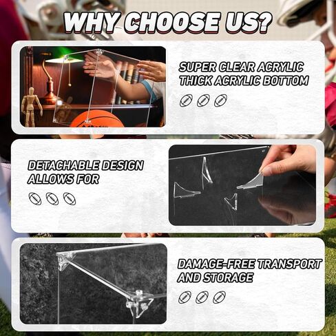 Mudder Basketball Display Case Acrylic Clear, 10.6" x 10.6" x 10.6" Full Size Assembly Required UV Protected Display with Removable Built-in Stand Box for Sports Collectibles, Ideal Gift for Athlete in Saudi Arabia