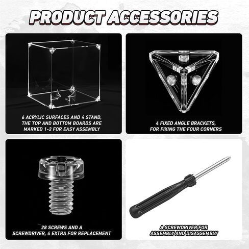 Mudder Basketball Display Case Acrylic Clear, 10.6" x 10.6" x 10.6" Full Size Assembly Required UV Protected Display with Removable Built-in Stand Box for Sports Collectibles, Ideal Gift for Athlete in Saudi Arabia