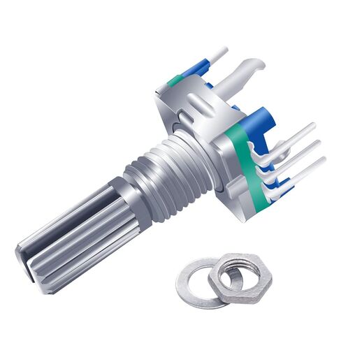 Taiss 5 قطعة مفتاح التشفير الدوار زر الضغط EC11 360 درجة 5 دبابيس 20 نقطة مقياس الجهد الرقمي مع غطاء المقبض in Kuwait