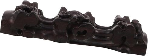 Wooden Flute Stand Desktop Rack with Carved Design, Dual Flute Holder Music Instrument Display for Home and Stage Use in Saudi Arabia