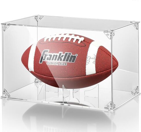 Mudder Basketball Display Case Acrylic Clear, 10.6" x 10.6" x 10.6" Full Size Assembly Required UV Protected Display with Removable Built-in Stand Box for Sports Collectibles, Ideal Gift for Athlete in Saudi Arabia