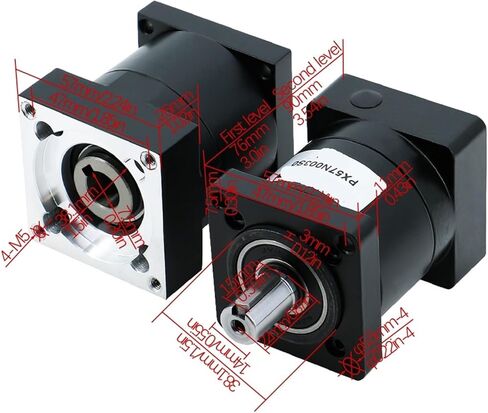 1pcs Reducer PX57 Ratio 4/6/ 10/16/ 24/36/ 64/96/ 100/216 Max 40N.m Suit for Nema23 57 Stepper Motor(10) in Saudi Arabia