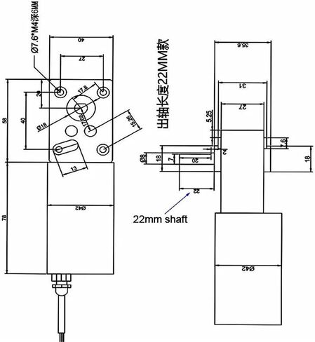 Ip68 Waterproof Worm Gear Motor underworking Tubular Metal Gearbox Reducer Right Angle reductor 5840-42zy(Motor,265R-24V) in Saudi Arabia