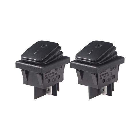 UL Certified 2PCS KCD4 IP65 Waterproof Rocker Switch 30A 4-pin on/Off Button Switch, Vehicle and Vessel Button Switch, All Black and White Light DC36V (DC36V) in Saudi Arabia