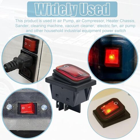 30A 250V 4 Pin 2 Position ON/Off Rocker Switch,with Snap in end Clips, Fits Electric Welding Machine,Popcorn Maker, Treadmill,Vacuum Cleaner etc. in Kuwait
