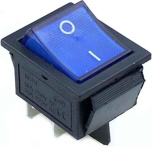 KCD4 Rocker Switch ON-Off 2 Position 4 Pins/6 Pins Electrical Equipment with Light Power Switch Switch Cap 16A 250VAC/20A 125V (Color : Blue, Size : 6 Pin) in Kuwait
