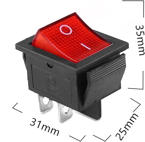 KCD4 Rocker Switch ON-Off 2 Position 4 Pins/6 Pins Electrical Equipment with Light Power Switch Switch Cap 16A 250VAC/20A 125V (Color : Blue, Size : 6 Pin) in Kuwait