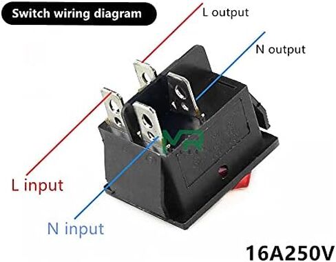 KCD4 Rocker Switch ON-Off 2 Position 4 Pins/6 Pins Electrical Equipment with Light Power Switch Switch Cap 16A 250VAC/20A 125V (Color : Blue, Size : 6 Pin) in Kuwait