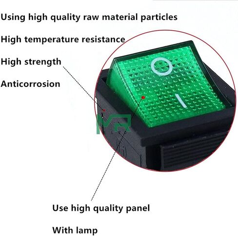 KCD4 Rocker Switch ON-Off 2 Position 4 Pins/6 Pins Electrical Equipment with Light Power Switch Switch Cap 16A 250VAC/20A 125V (Color : Blue, Size : 6 Pin) in Kuwait