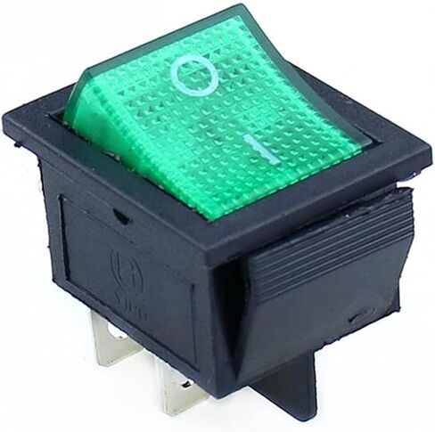 KCD4 مفتاح هزاز ON-Off 2 موضع 4 دبابيس/6 دبابيس معدات كهربائية مع مفتاح طاقة خفيف غطاء مفتاح 16A 250VAC/20A 125V (اللون: أزرق، الحجم: 6 دبابيس) in Kuwait