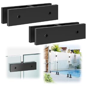 LukLoy 4 Pack 90 Degrees Outdoor Black Powder-Coated Railing Glass to Glass Clamp Fit for 3/8"-1/2"(10mm-13.52mm), SS304 Clamp Clips Bracket Hardware Rail System for Balcony, Deck, Balustrade in Kuwait