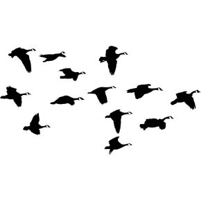 Mess of Geese Going by Sticker Goose Decal goose decals for trailer 2028 by Waterfowldecals (Medium, Black) in Kuwait