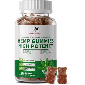 2 Pack Hemp Gummies for Sleep, Stress, Relax & Calm, High Potency Extra Strength with Magnesium, Vitamins, Ashwagandha, GABA, L-Theanine, Pineapple Flavor, 120 Bears Gummies, Vegan Gluten-Free in Saudi Arabia