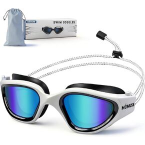 MOMUSE Adult Swim Goggles with Soft Bungee Strap, UV Protection, No Hair Pulling Anti-Fog Swimming Goggles for Men Women in Kuwait