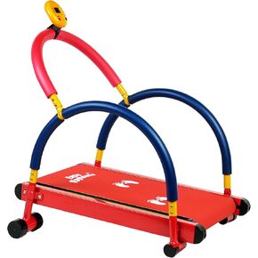 Easy Playhouse: Kids Treadmill - Red & Blue, Manual Self-Propelled Motion, Foam Handlebars, Walk & Jog Pad, Exercise Equipment, LED Display, 150lb Cap in Kuwait