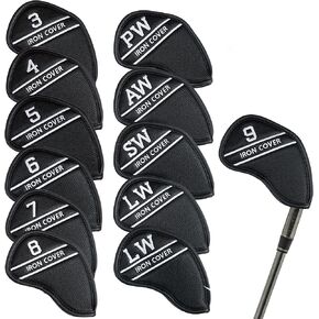 Synthetic Leather Golf Iron Covers, 12 Pack, Golf Wedge Covers, Iron Covers for Golf Clubs, Hampton Distribution in Kuwait