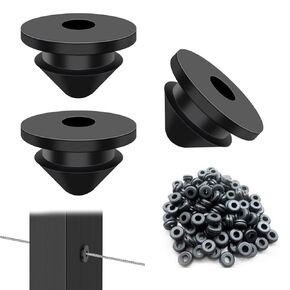 300Pack Cable Railing Rubber Grommets,Black 1/8" Cable Railing Kit Protector Sleeve Grommet for 1/8" 5/32" 3/16" Wire Rope, Cable Railing Kit for Indoor Outdoor Metal Posts in Kuwait