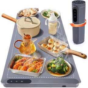 حصيرة تسخين الطعام، حصيرة تسخين الطعام كبيرة جدًا 91.44 سم × 40.64 سم، 580 وات، وسادة تسخين طعام محمولة، صواني تسخين لحفلات البوفيهات، سطح الطاولة، حصيرة تسخين سيليكون كهربائية 6 إعدادات لدرجة الحرارة ومؤقت 6 ساعات in Kuwait