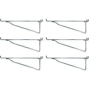 Hillman Brand Metal 12 Inch Mega All Metal Peg Hook Shelf Brackets, Garage organizer Hanger fits 1/8" to 1/4" Pegboard & Slatwall, Compatible with Standard Shelving Units or Boards, USA Made (6 Pack) in Kuwait