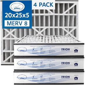 Air Bear 20x25x5 Pleated HVAC Air Filter MERV 8 (4-Pack) (actual size: 19.75" x 24.25" x 4.9" in.) compatible part number 255649-102 in Kuwait