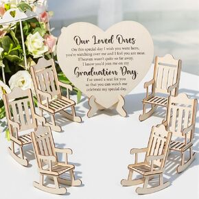 7 Pieces Wedding Memorial Mini Chair Set Our Loved Ones Remembrance Memorial Set Wooden Plaque with Chairs in Memory of Loved Ones Seat Chair Signage for Wedding Sympathy Gifts in Kuwait