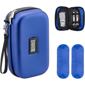 Cooler Travel Case Compatible with Zepbound and Mounjaro, Travel Cooler with Ice Pack, Temperature Display, Storage Pen and Other Supplies, Portable Bag for Trip and Daily (Blue) in Saudi Arabia