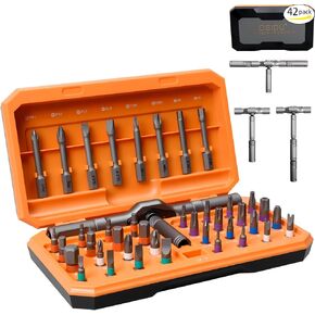 42 in 1 Magnetic Screwdriver Set, Multi Bit Screwdriver Set with Detachable Ratchet Handle, Portable Screw Driver Set Kit for Computer, Eyeglass, Bicycles, Watch, Furniture and Electronic Repair in Saudi Arabia