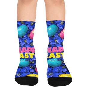 Vibrant Easter Bloom Blue Hiking Socks - Toddler Boys & Girls Warm Thick Thermal Winter Crew Socks for School, Daily Wear & Outdoor Activities in Saudi Arabia