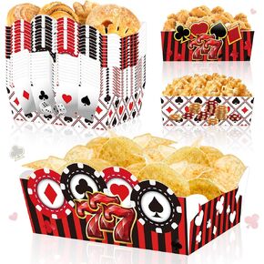 24Pcs Casino Party Snack Bowls Chips Candy Popcorn Hot Dog Disposable Trays Las Vegas Casino Theme Birthday Party Supplies in Saudi Arabia