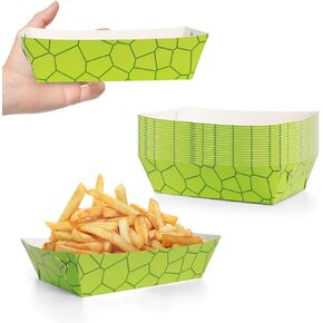 50 عبوة من صواني الطعام لحفلات السلحفاة، لوازم حفلات أعياد الميلاد، صواني ناتشو تحت عنوان السلحفاة، حاملات من الورق المقوى، صواني تقديم يمكن التخلص منها in Kuwait