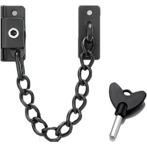 Chain Lock Safety Locks Window Door Chain Lock Security Locking Keyed Opening Restrictor for Prevent Falling from Window(Black) in Kuwait