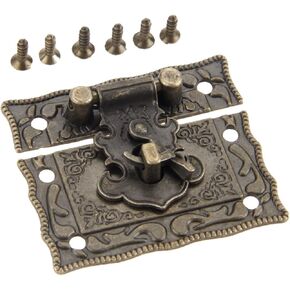 Latch Lock Antique Bronze Box Latch Clasps Decorative Buckle Jewelry Gift Vintage Wooden Box Hasp Latch Hook with Screws Funiture Hardware in Saudi Arabia