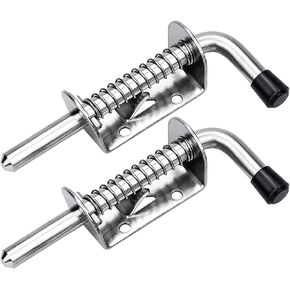 Slide Latch,Gate Bolt Lock,Bolt Sliding Door Lock, 2Pcs Garage Door Lock Latch Spring Latch Stainless Steel Spring Bolts Latches Security Barrel Bolt Latch Cabinet s Hardware (Color : 2 in Saudi Arabia