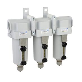 PneumaticPlus SAFU460-N04D-MEP Air Particulate (10 µm), Oil Removing (0.1 µm), Coalescing (0.01 µm) Filter Combo, 1/2" NPT, Metal Bowl w/Auto Drain in Kuwait