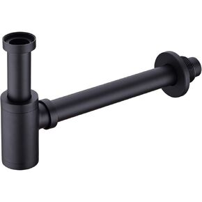 Brass Round Bottle P Trap, Basin Sink Waste Trap Drain Tube Kit Adjustable Height, Brushed Gold Finished in Saudi Arabia