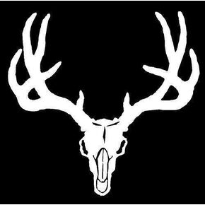 White - 5.5 x 5.5 Mule Deer Skull Deer Vinyl Die Cut Decal Bumper Sticker, Windows, Cars, Trucks, laptops, etc in Saudi Arabia