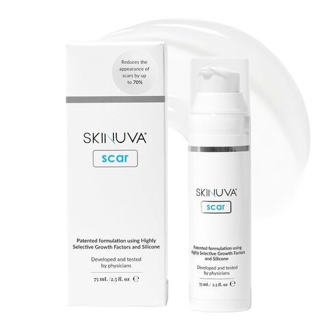 Skinuva® Next Generation Scar Cream - Cream Stretch Mark مصنوع من عوامل النمو وحمض الهيالورونيك وفيتامين C لإزالة علامة امتداد مكثفة (2.5 أوقية) in Kuwait