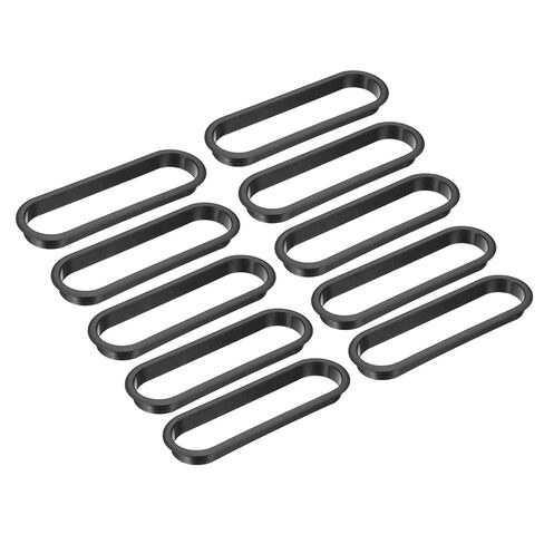 حلقة تثبيت مكتب بيضاوية مقاس 10.16 سم من باتيكل، 3 عبوات من كابلات تخزين فتحات الأسلاك البلاستيكية لإدارة حلقات التثبيت للمكتب والمنزل، أسود in Kuwait