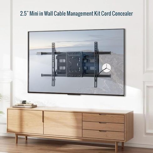 Tecmojo TV Cord Hider للتلفزيون المثبت على الحائط - 2.5 بوصة مجموعة إدارة الكابلات الصغيرة في الحائط، تناسب 3 كابلات منخفضة الجهد - الأفضل للتلفزيونات المثبتة ومكبرات الصوت والمكاتب، 4 حزم in Saudi Arabia