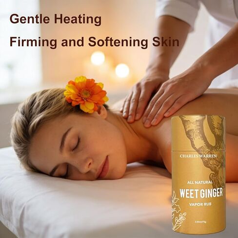 عصا فرك بخار الزنجبيل الحلو تشارلز وارن، بلسم عشبي طبيعي بالكامل، فرك بخار متعدد الأغراض لتدليك اليدين والركبة والرقبة والظهر in Kuwait
