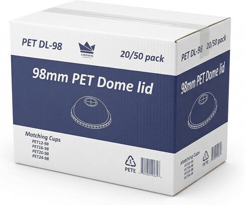 غطاء قبة 98 مم - أغطية أكواب القهوة مع مادة PET فائقة الوضوح ومقاومة للانسكاب تناسب الأكواب الباردة سعة 12-32 أونصة - أغطية الأكواب الممتازة تضمن أداءً آمنًا ومقاومًا للتسرب للمقاهي والمناسبات - 1000 عبوة in Kuwait