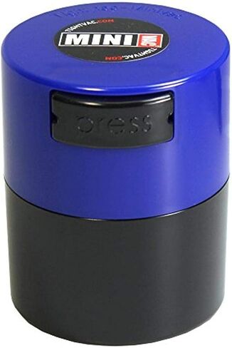 Minivac - 10g to 30 grams Airtight Multi-Use Vacuum Seal Portable Storage Container for Dry Goods, Food, and Herbs - Dark Blue Cap & Black Body in Saudi Arabia