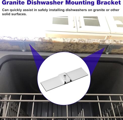 Dishwasher Mounting Kit for Granite, Replacement Granite Grabbers Dishwasher Mounting Brackets On All Solid Surfaces, Quartz, Corian, Granite, and Marble Countertops (Not for Laminate Tops) -1 Pcs in Saudi Arabia