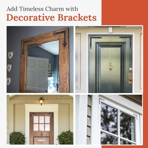4 Pack 7" Metal T Bracket for Furniture - Black - Handmade Decorative Steel Brackets - Rustic Metal Corner Brackets for Front Doors, Gates, Garages, Tables & Cabinets - The Sonora Series in Kuwait
