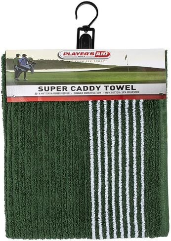 منشفة Player's Aid Super Caddy - شريط أخضر غابي/أبيض in Kuwait