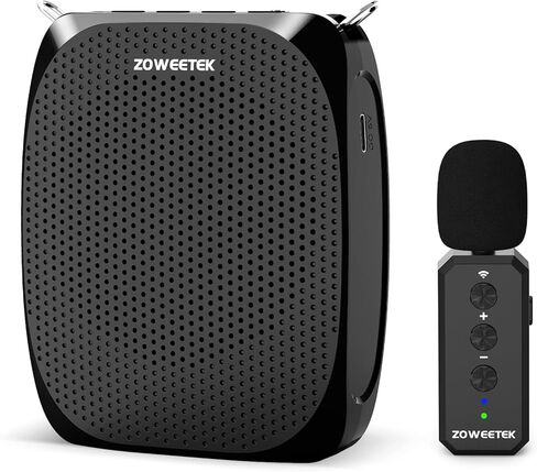 ZOWEETEK Voice Amplifier with Wireless Lavalier Microphone for Teachers, Teacher Mic with Speakers, Wireless Clip On Microphone System for Speech, Meeting, Classroom, Yoga, Mini Megaphone, 2026 New in Kuwait