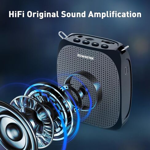 ZOWEETEK Voice Amplifier with Wireless Lavalier Microphone for Teachers, Teacher Mic with Speakers, Wireless Clip On Microphone System for Speech, Meeting, Classroom, Yoga, Mini Megaphone, 2026 New in Kuwait