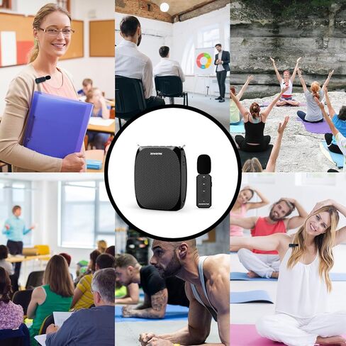 ZOWEETEK Voice Amplifier with Wireless Lavalier Microphone for Teachers, Teacher Mic with Speakers, Wireless Clip On Microphone System for Speech, Meeting, Classroom, Yoga, Mini Megaphone, 2026 New in Kuwait